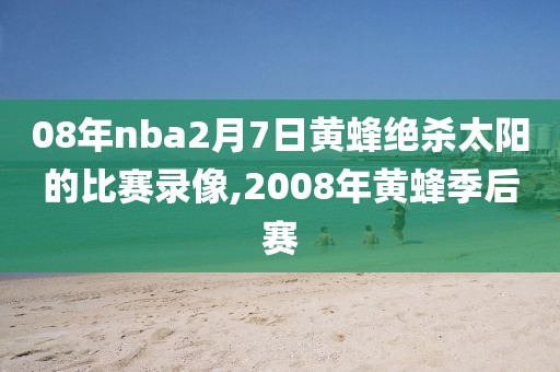 08年nba2月7日黄蜂绝杀太阳的比赛录像,2008年黄蜂季后赛