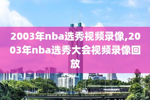 2003年nba选秀视频录像,2003年nba选秀大会视频录像回放