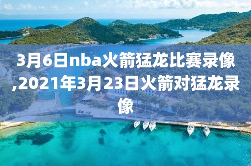 3月6日nba火箭猛龙比赛录像,2021年3月23日火箭对猛龙录像