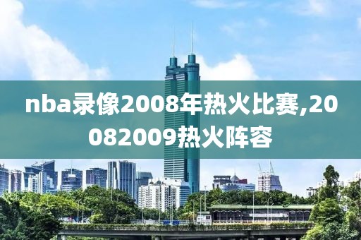 nba录像2008年热火比赛,20082009热火阵容